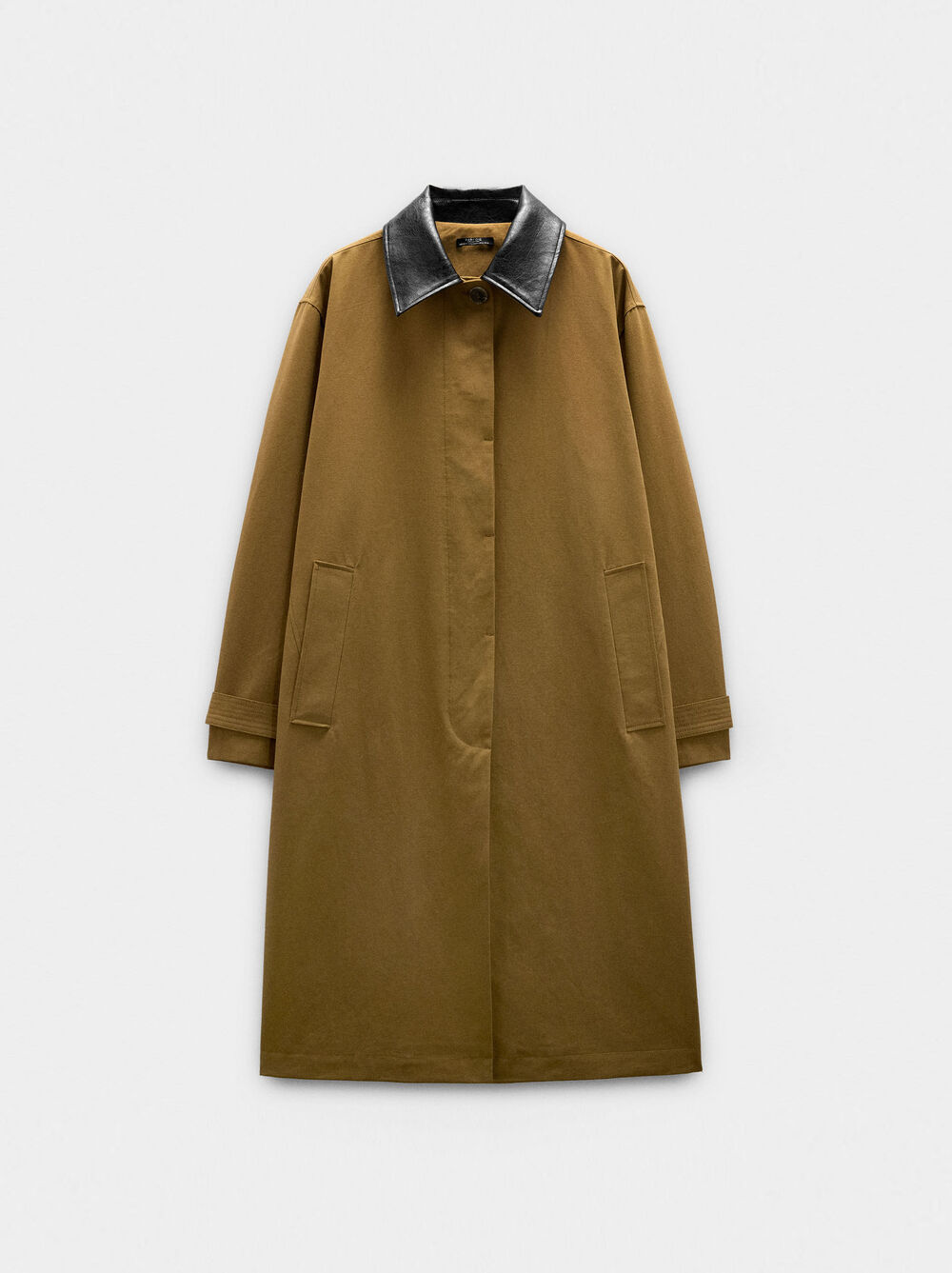 Trench in cotone con collo in contrasto