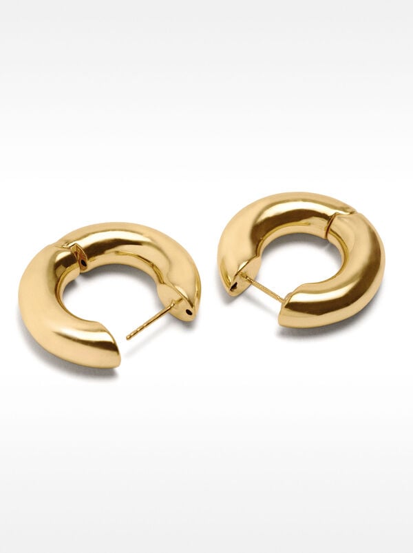 Maxi tubular hoop earrings - 925 sterling silver