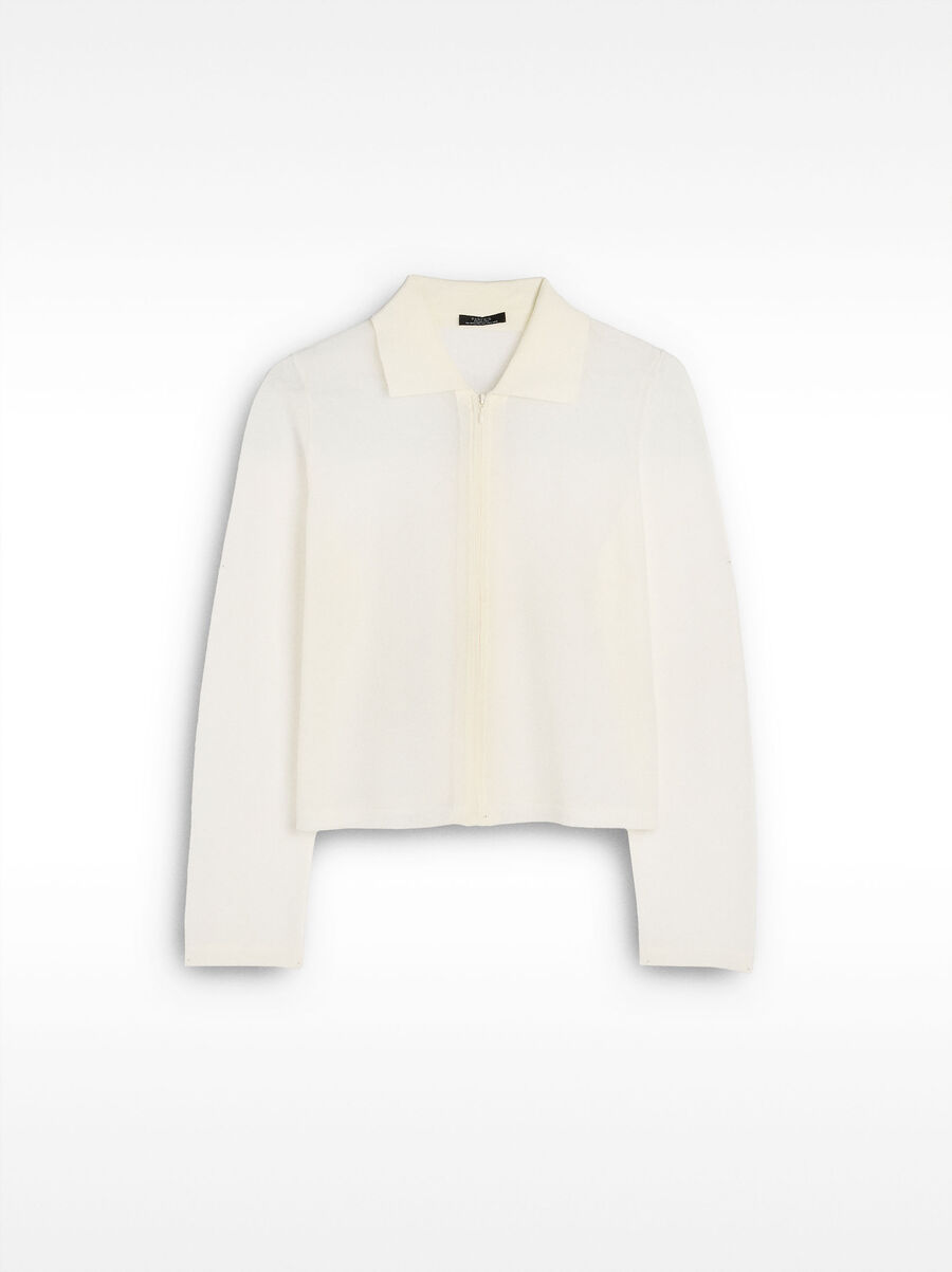 Zipped knit cardigan