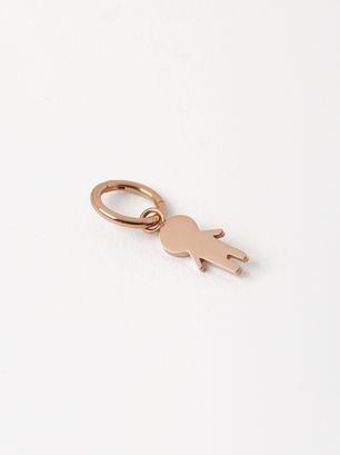 Stainless Steel Boy Charm, Rose Gold, hi-res