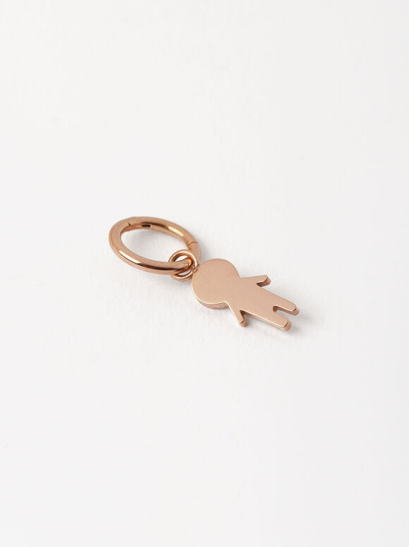 Stainless Steel Boy Charm, Rose Gold, hi-res
