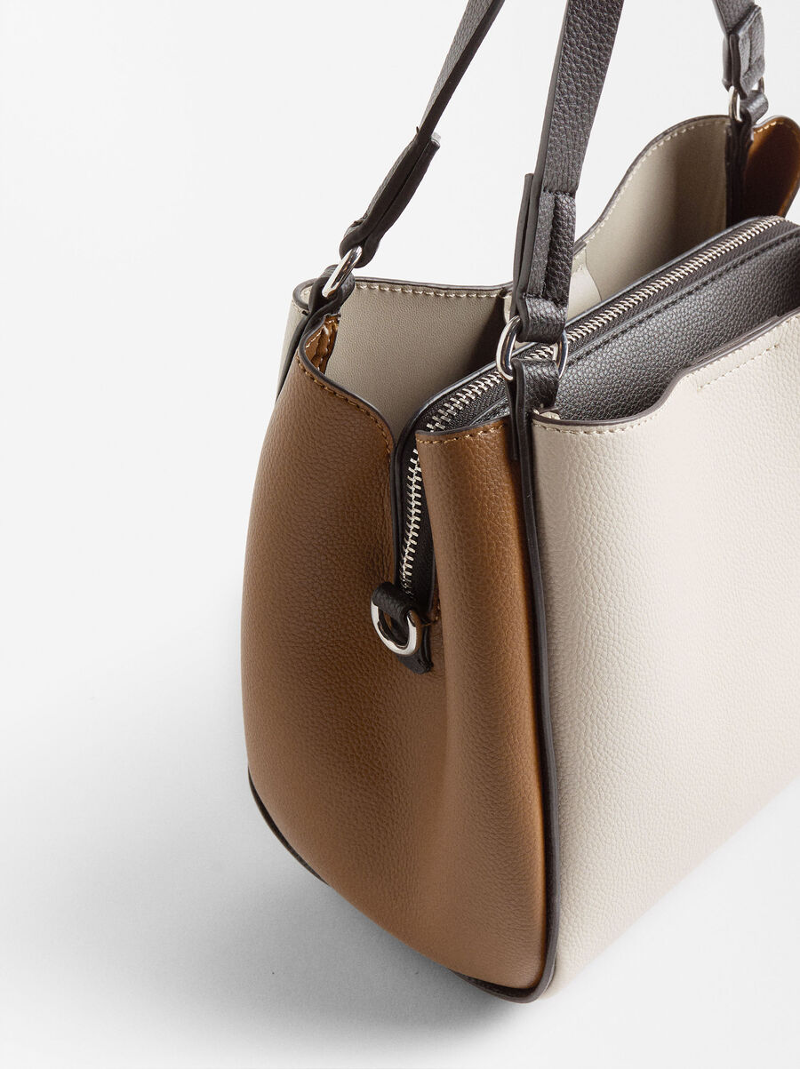 Color block tote bag