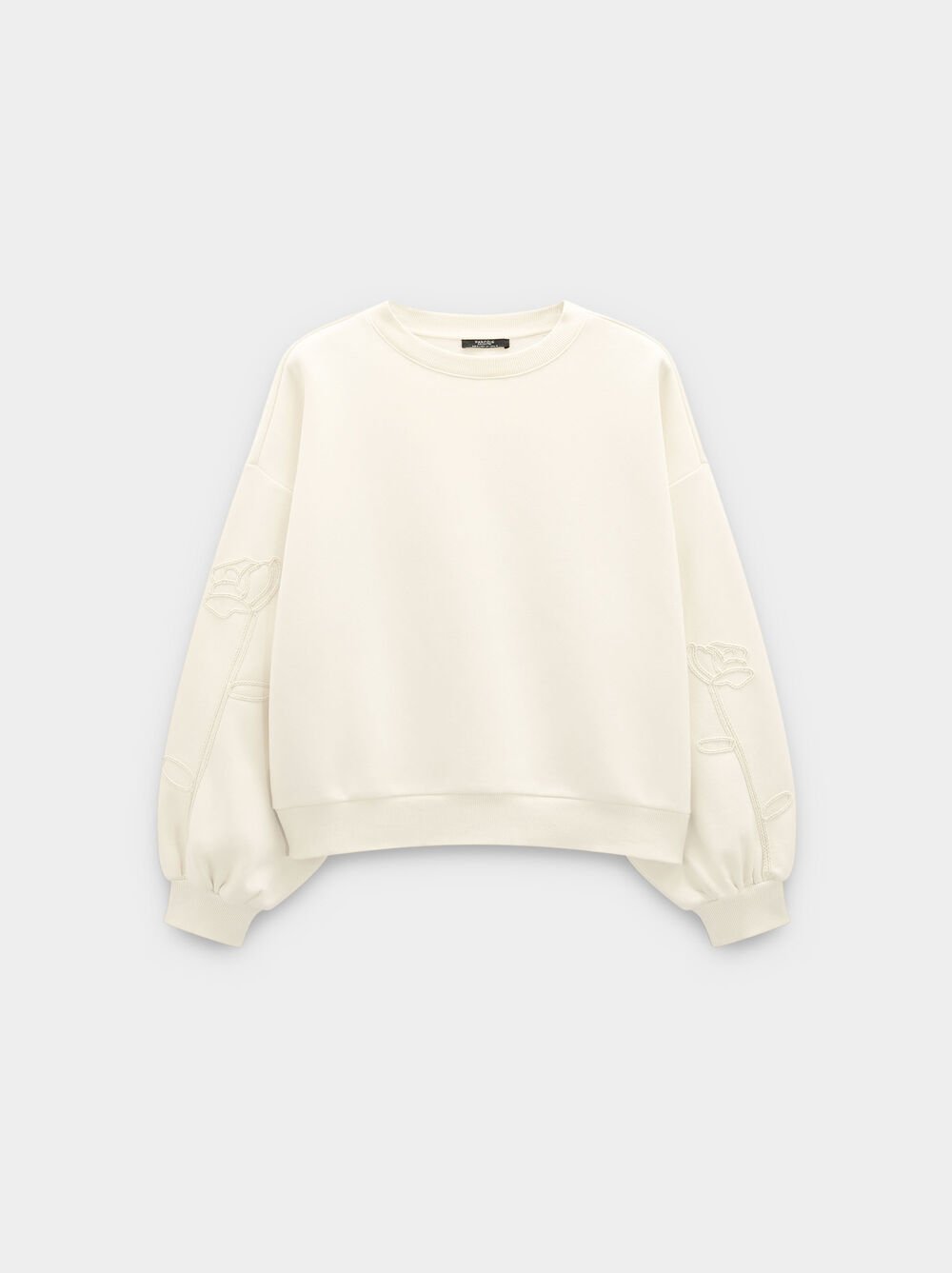 Cotton sweatshirt with flower
