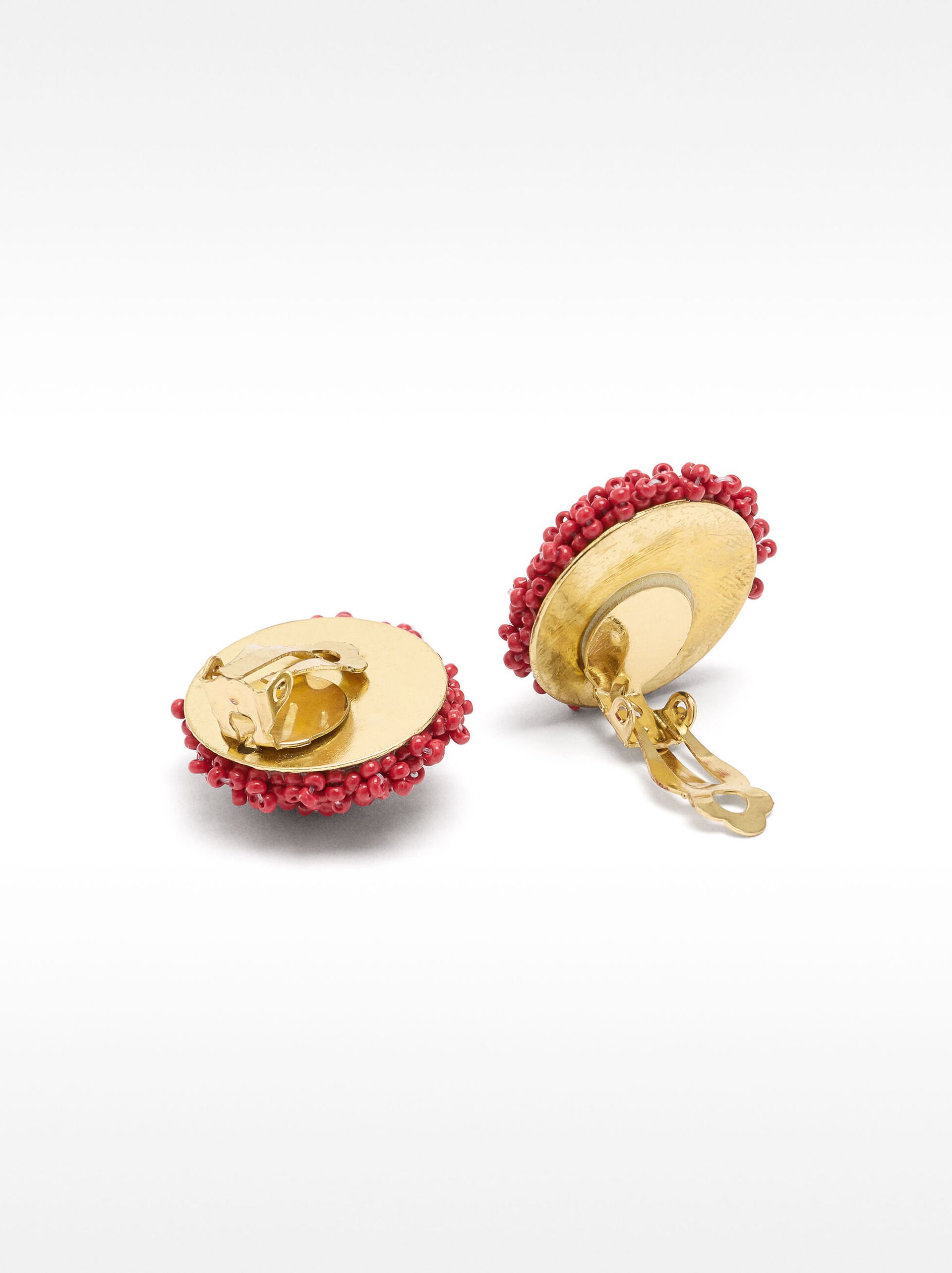 Boucles d'oreilles rondes avec perles image number 3.0