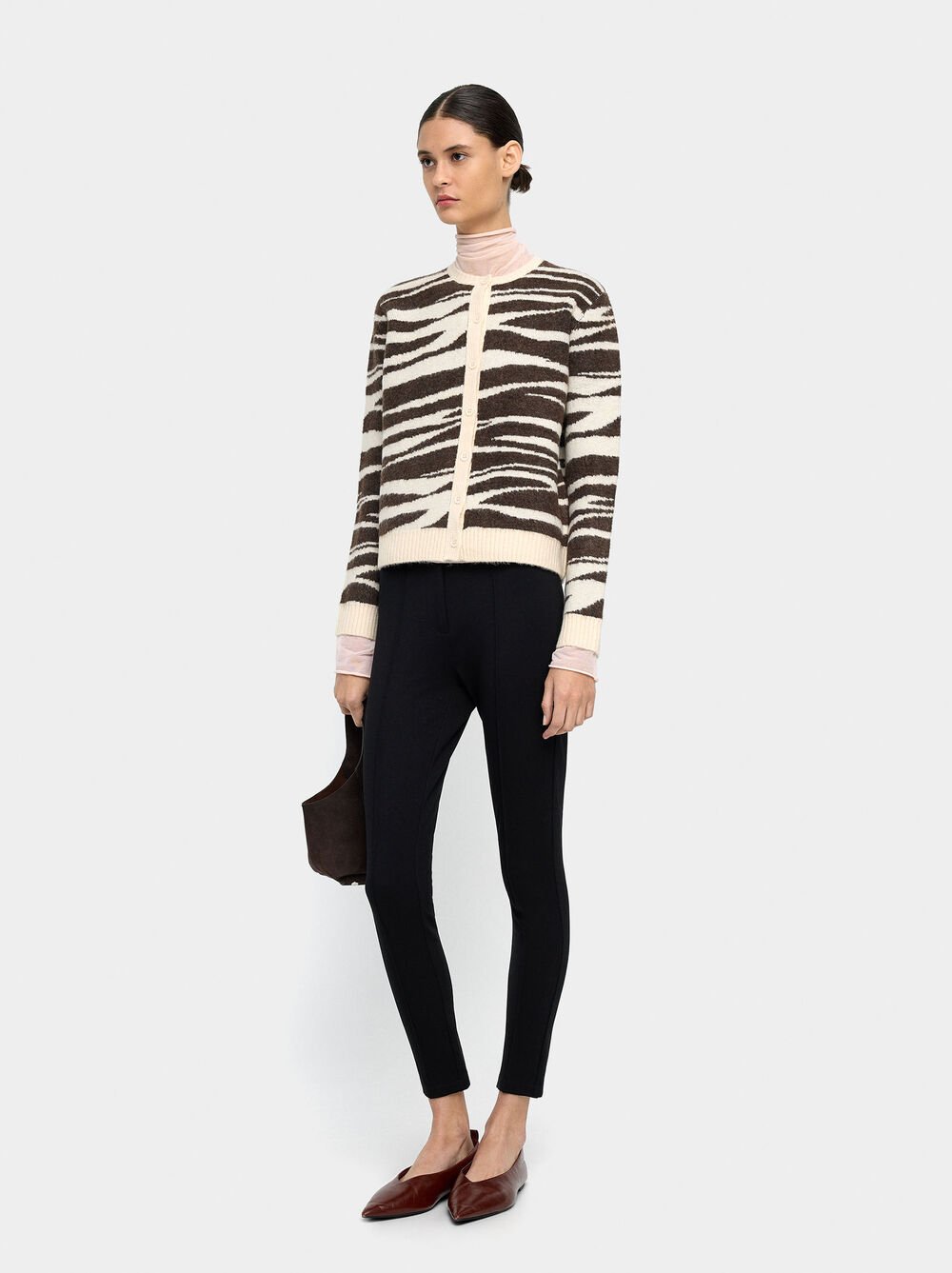 Jacquard knit cardigan