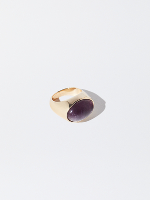 Ring With Stone, Purple, hi-res