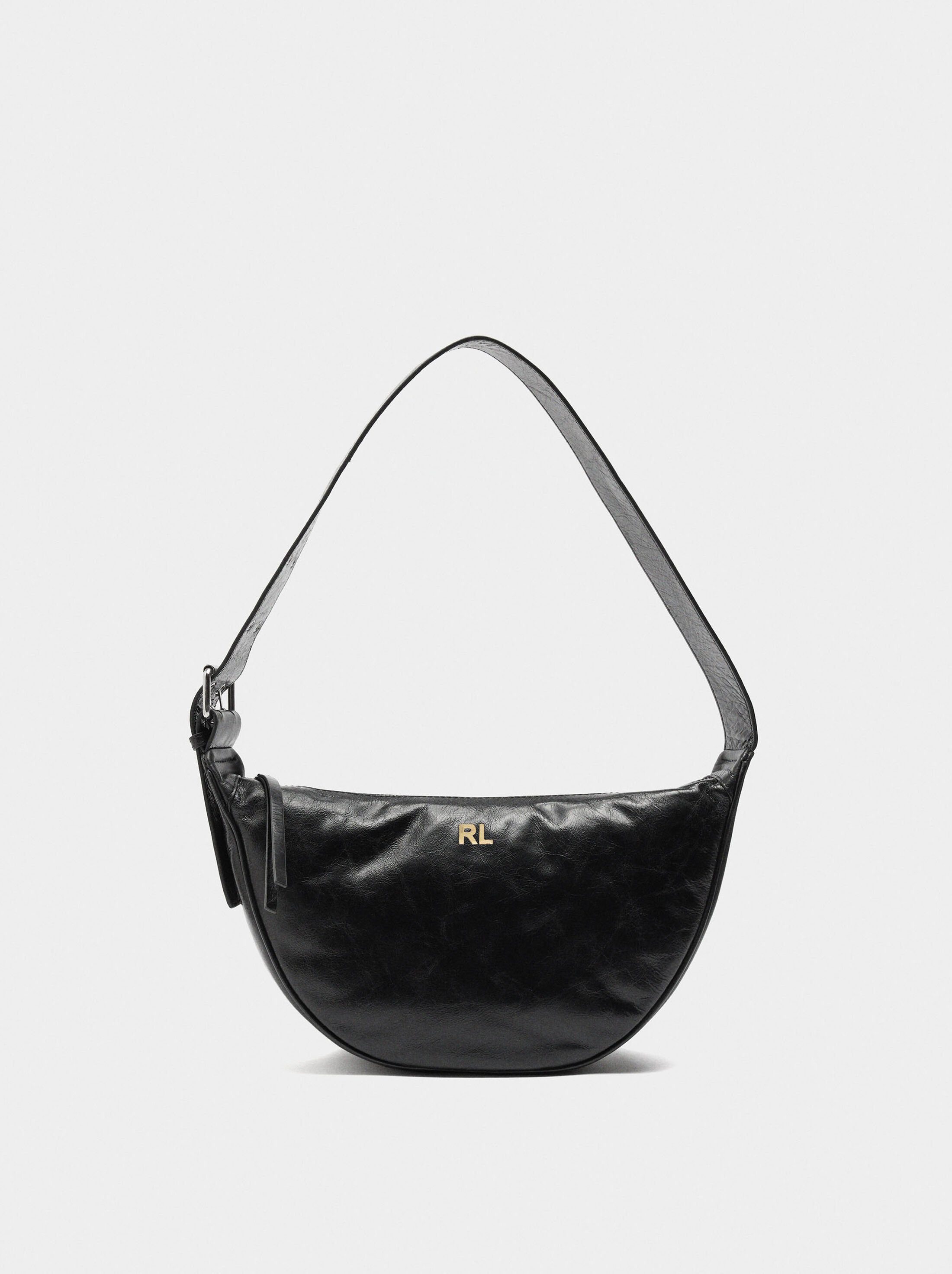 Leather hobo bag with studs image number 2.0