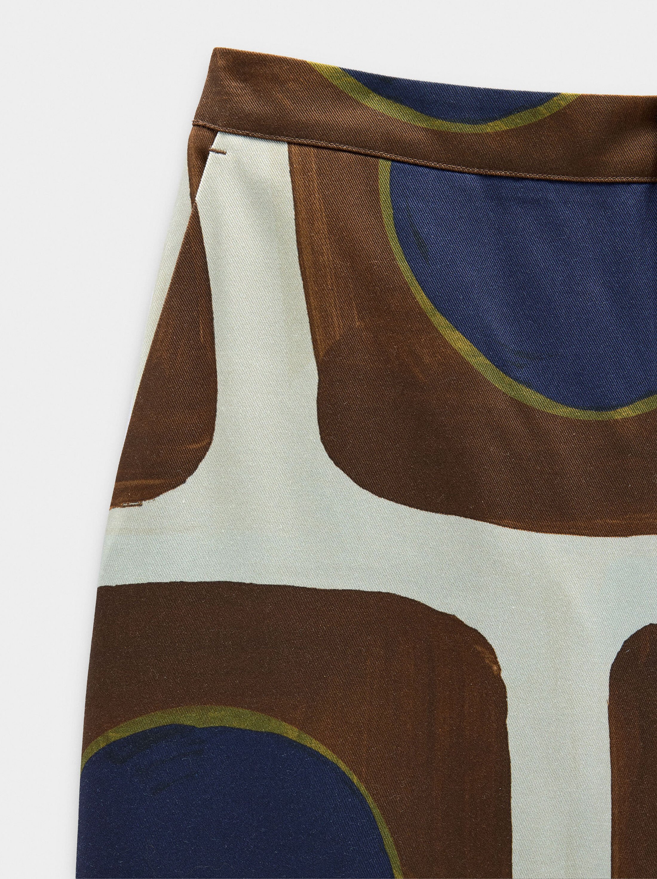 Printed lyocell trousers image number 6.0