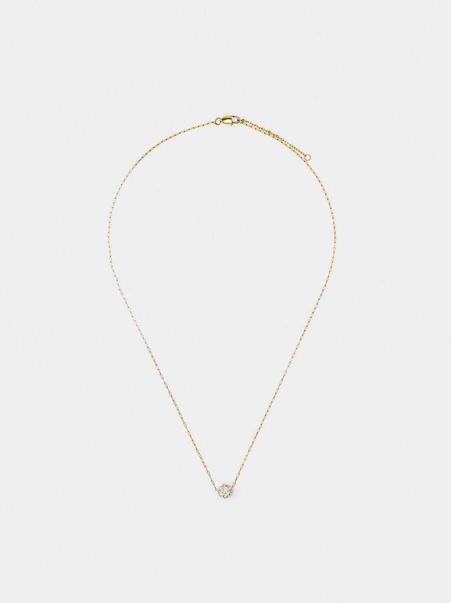 Long necklace with crystal - stainless steel