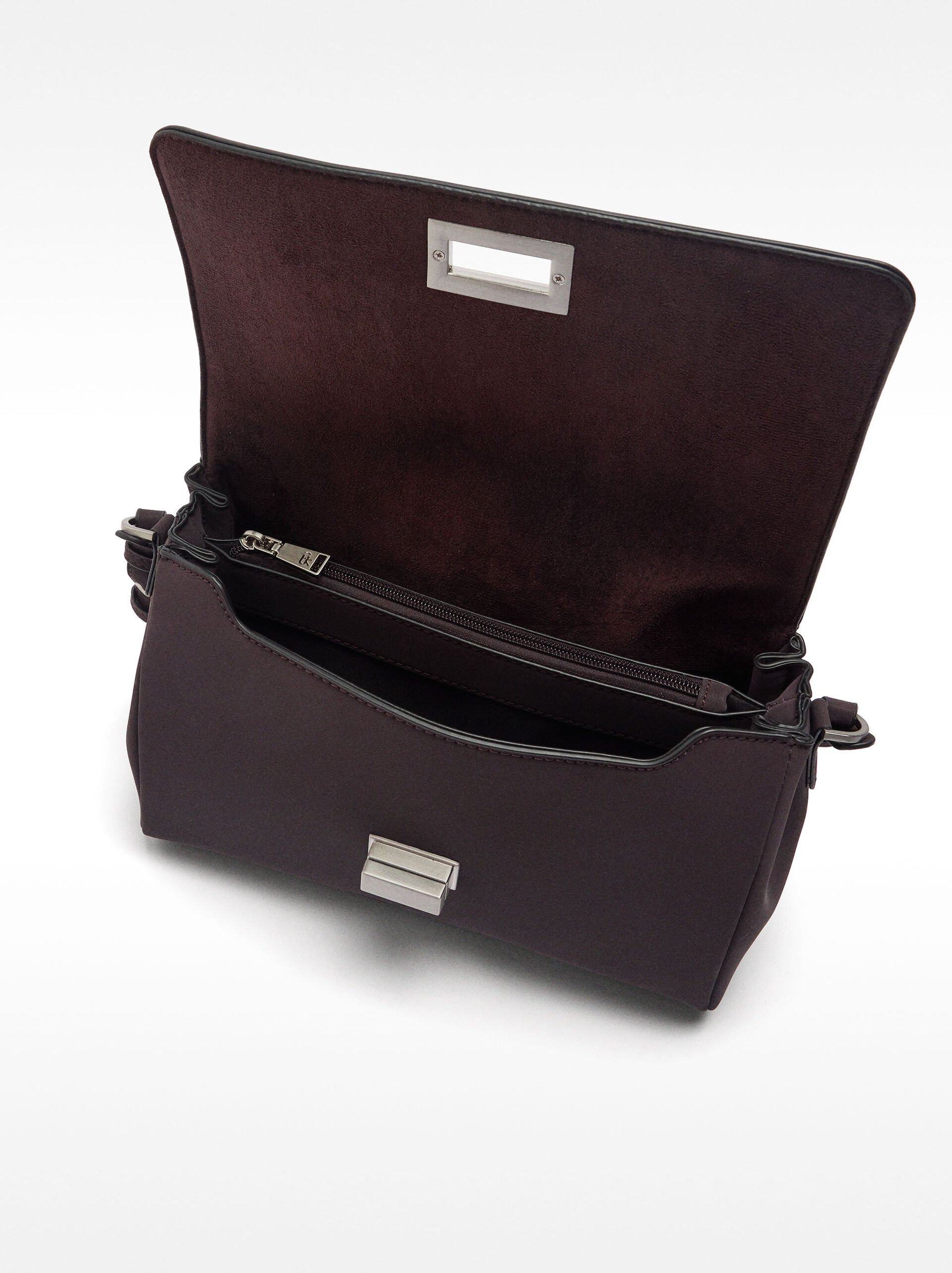 Crossbody bag with soft texture and flap image number 4.0