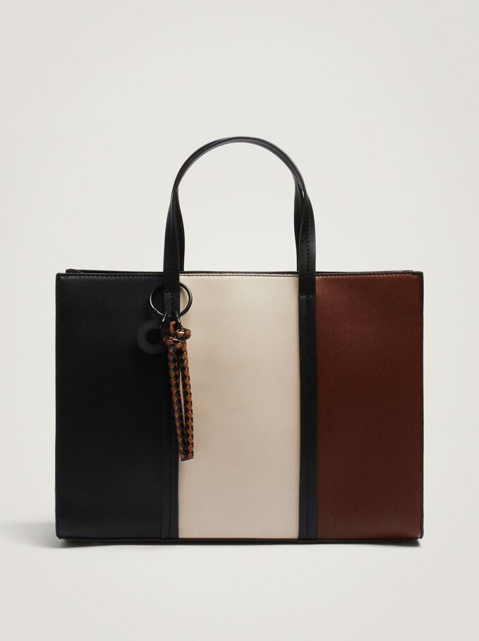Patchwork Shopper Bag For 13” Laptop, Black, hi-res