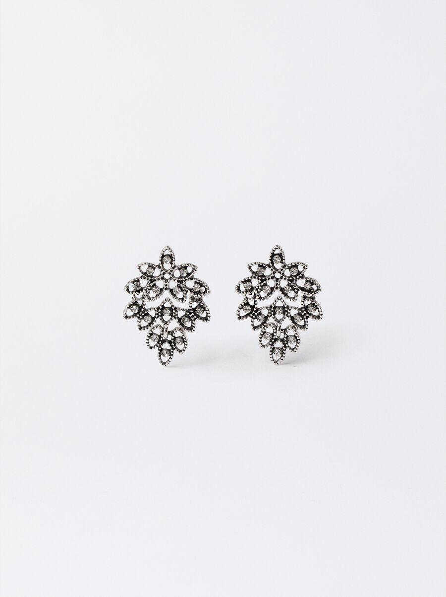 Medium rhinestone earrings