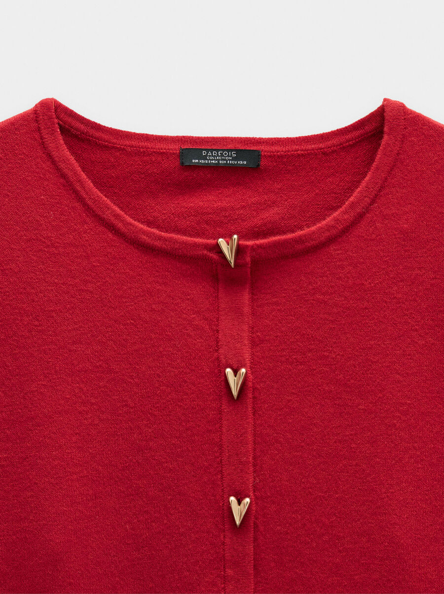 Cárdigan de punto botones corazones