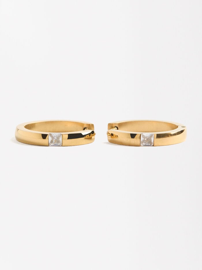 Aros medianos con zirconias - acero inoxidable