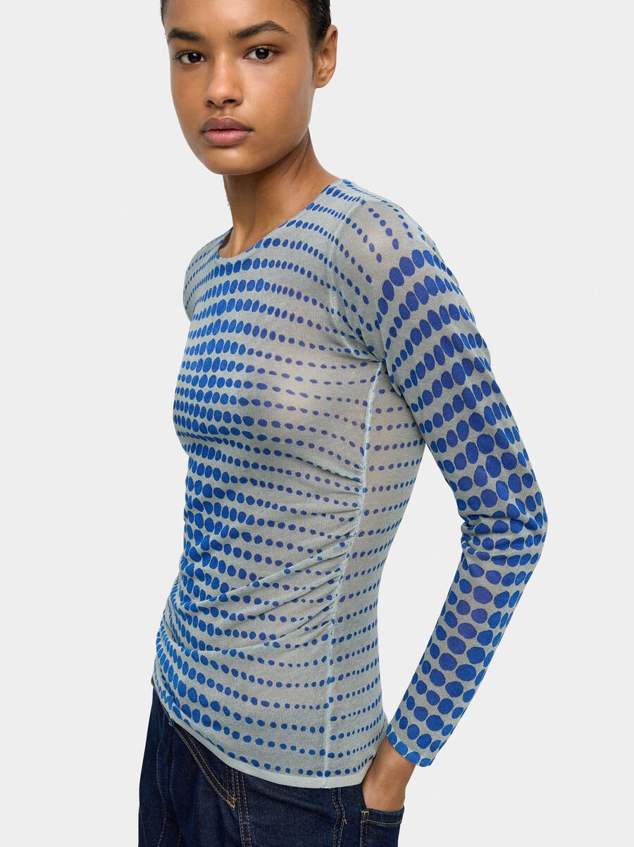 Jersey de punto semitransparente