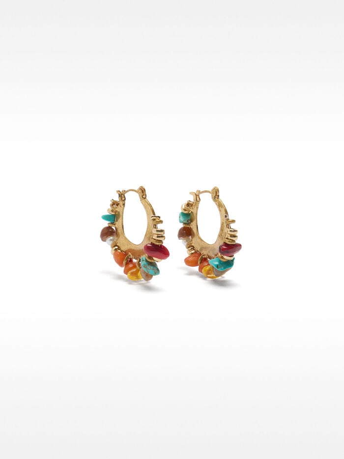 Aros con piedras multicolor