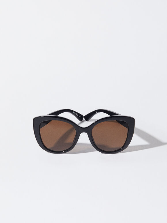 Sunglasses With Resin Frame, Black, hi-res
