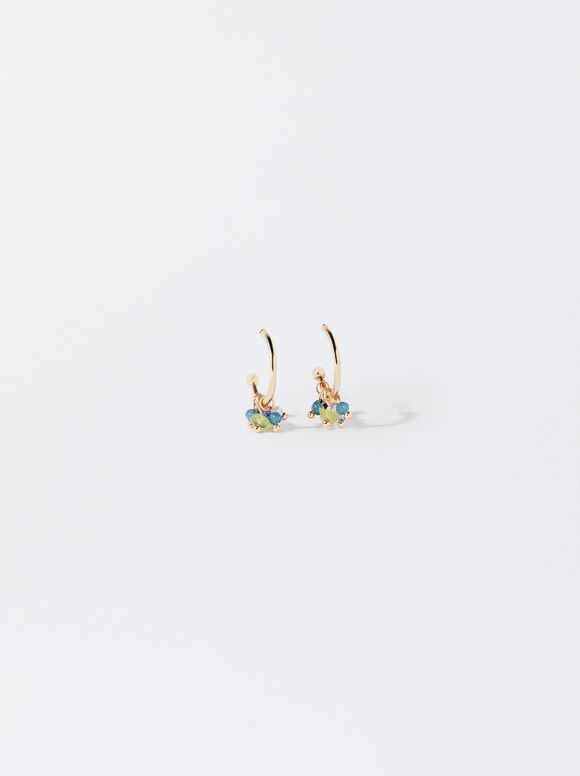 Beaded Hoop Earrings, Multicolor, hi-res