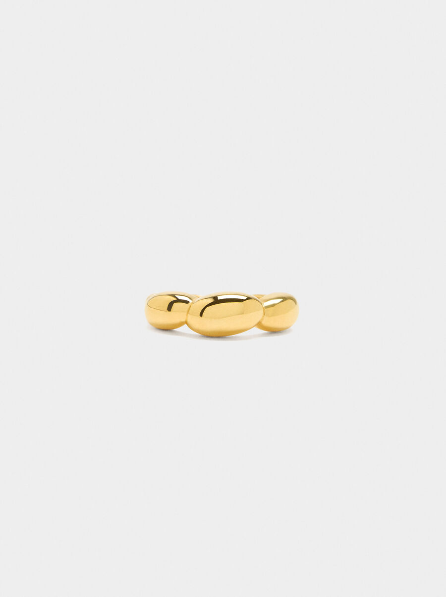 Ring with overlapping ovals - stainless steel