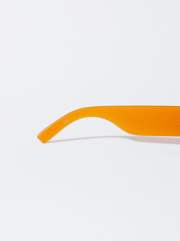 Square Sunglasses, Orange, hi-res