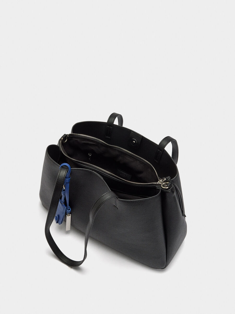 Plain shopper bag with pendant