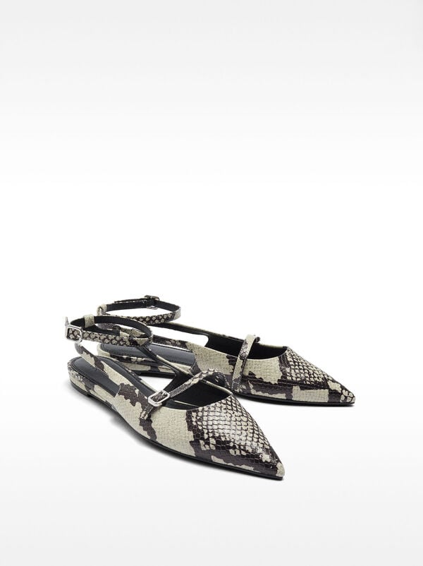 Animal print slingback ballet flats