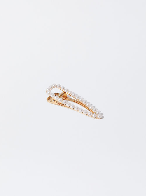 Hair Duckclip With Pearls