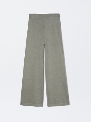 Pantalon  Fluide Avec Taille Élastique, Vert, hi-res