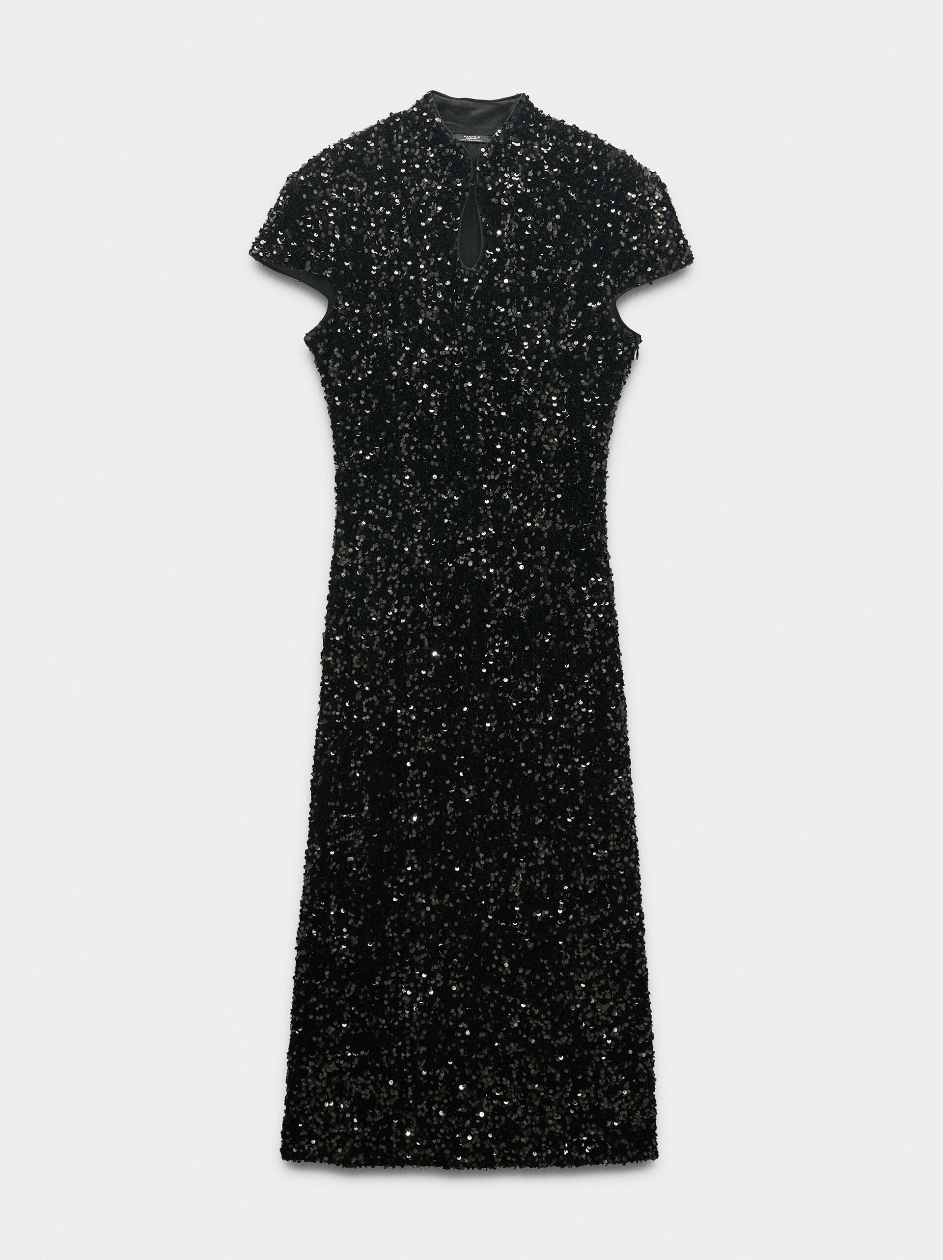 Long midi dress with sequins image number 4.0