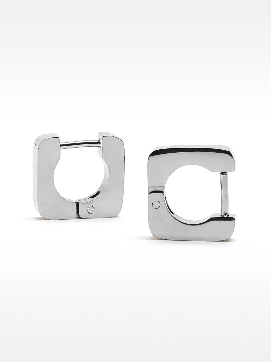 Square hoop earrings – stainless steel