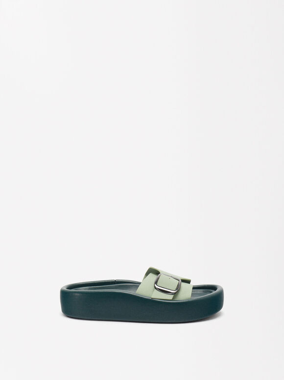 Online Exclusive - Platform Sandals, Green, hi-res
