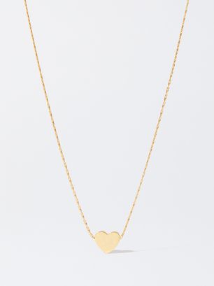 Stainless Steel Necklace With Heart, , hi-res