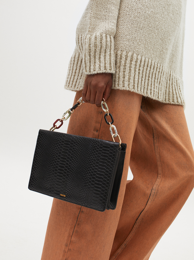 Bolso De Mano Con Asa De Eslabones Multicolor Negro Mujer Bandoleras Parfois Com