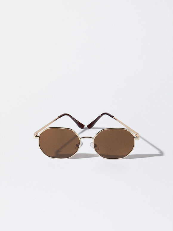 Hexagonal Sunglasses, Golden, hi-res