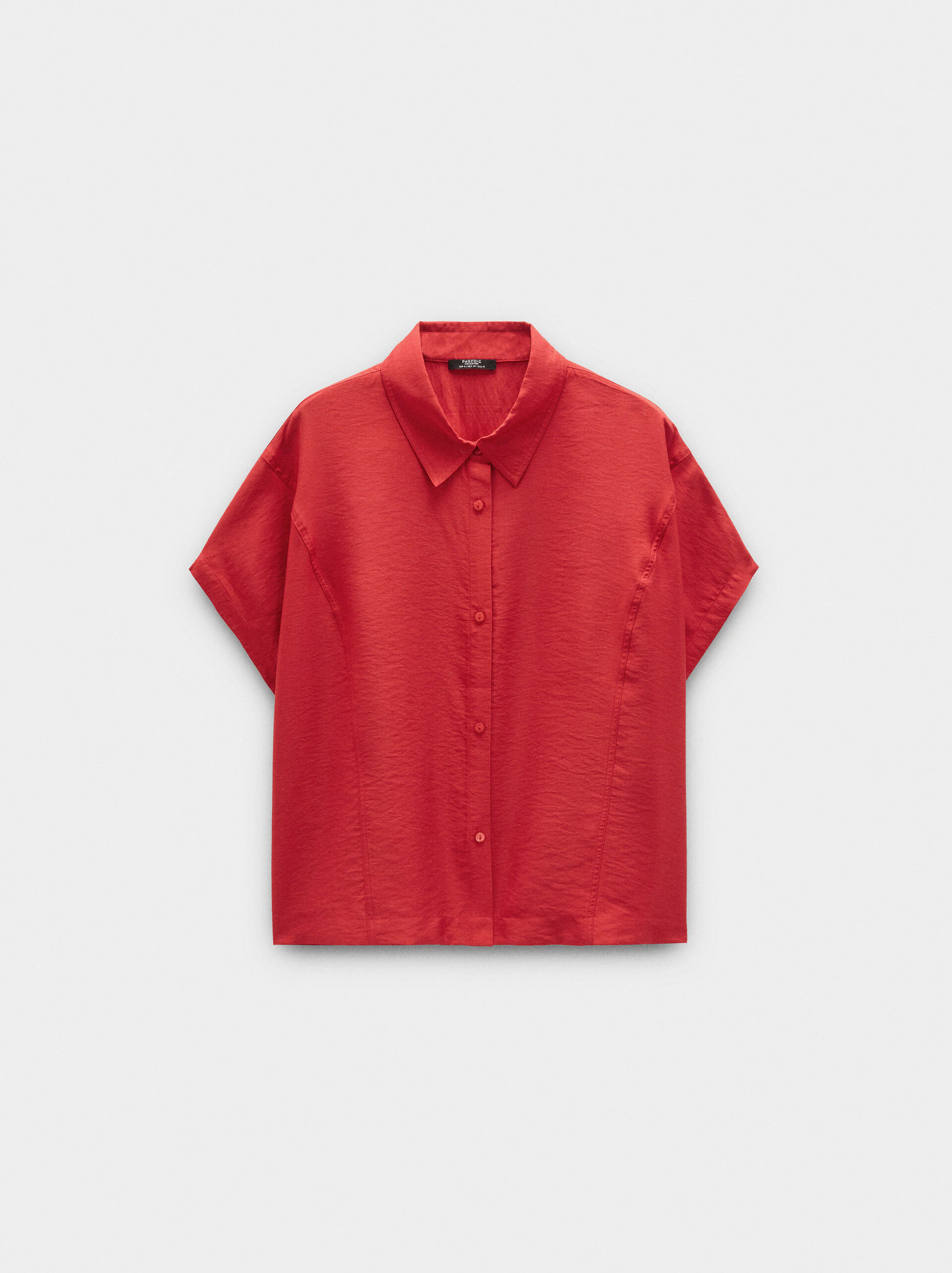 Short-sleeved shirt with crinkled effect image number 4.0