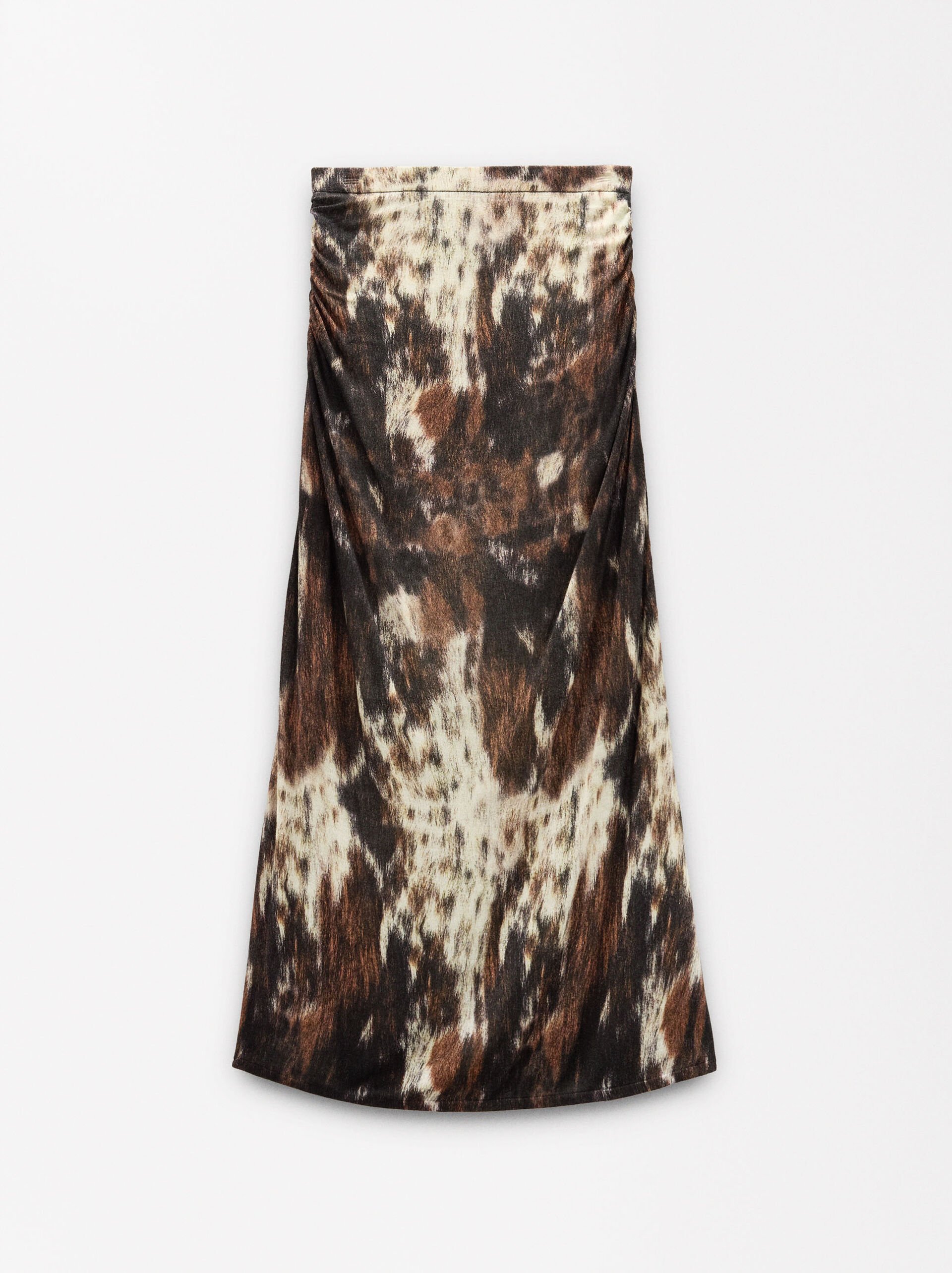 Long skirt in knit printed with animal print image number 5.0