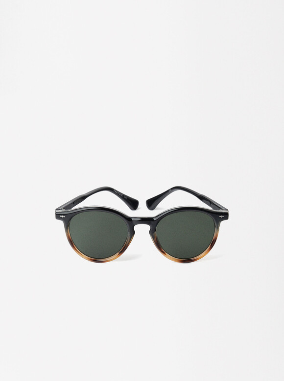 Round Sunglasses , Black, hi-res