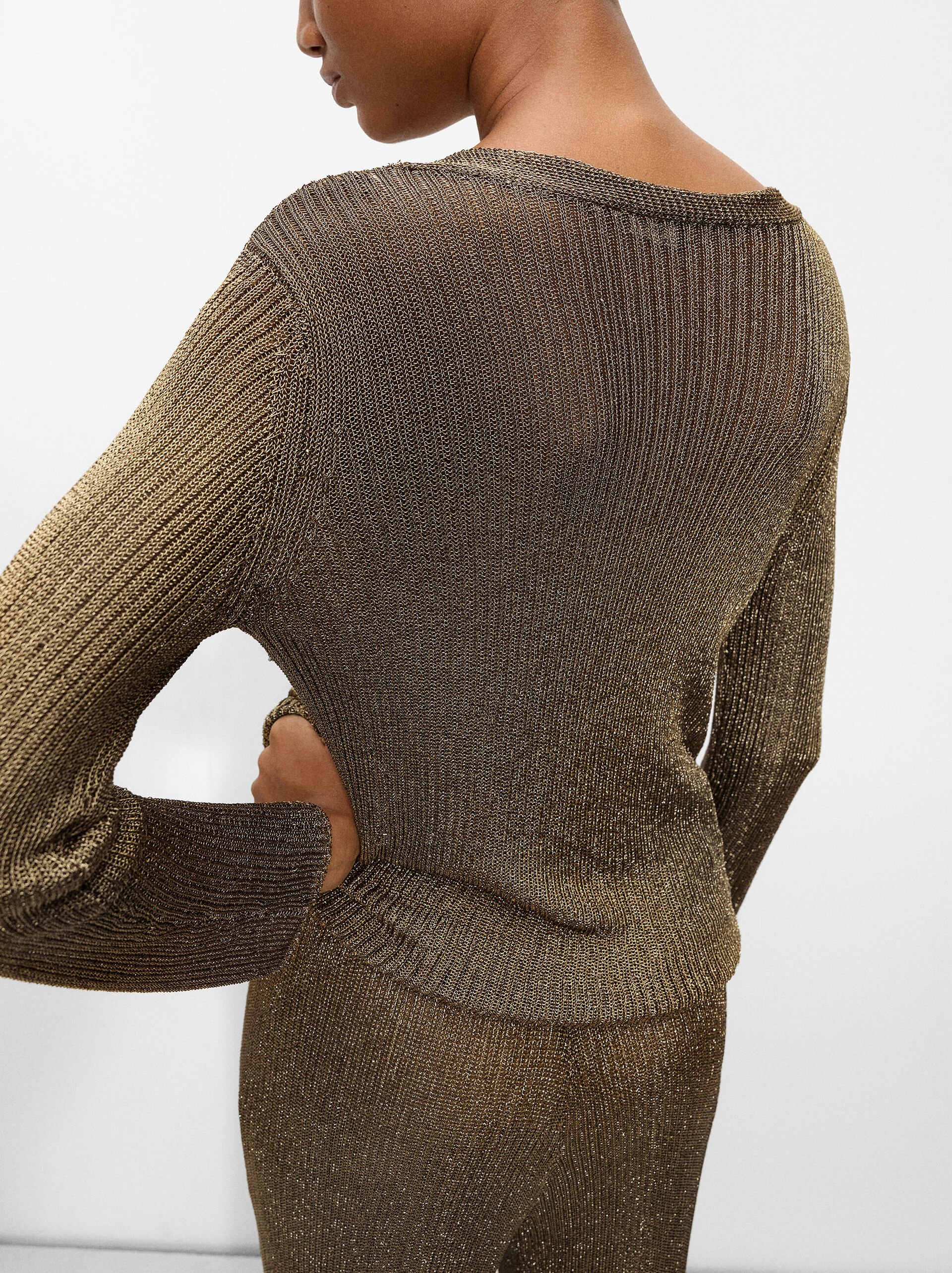 Cardigan malha lurex image number 4.0