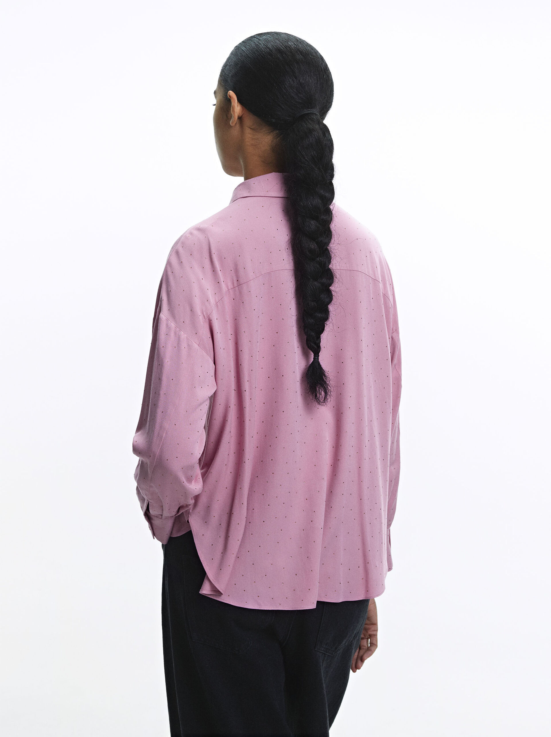 Long-Sleeve Shirt With Rhinestones image number 3.0