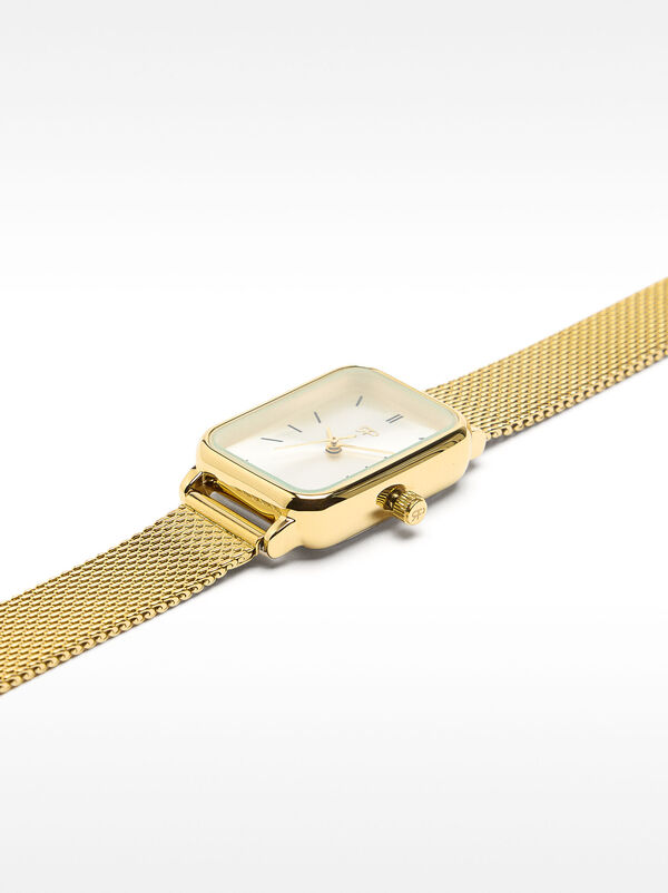 Watch with stainless steel mesh strap