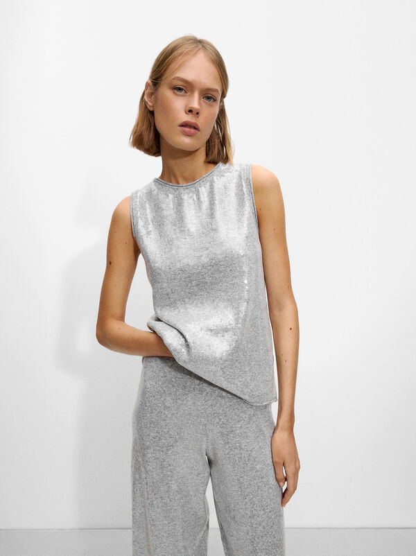 Knit top with sequins