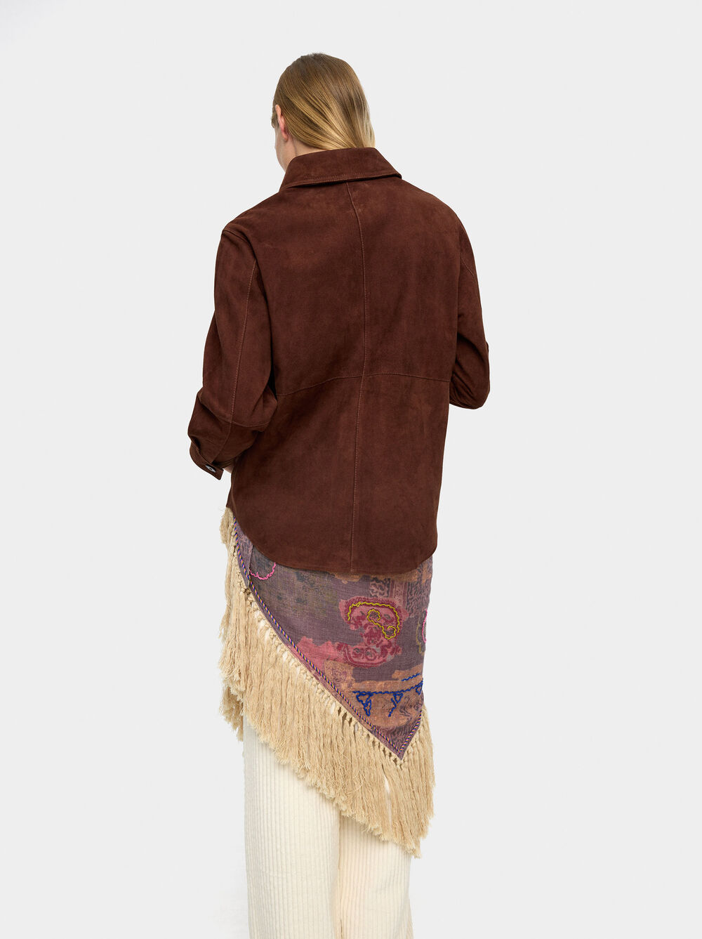 Suede leather overshirt