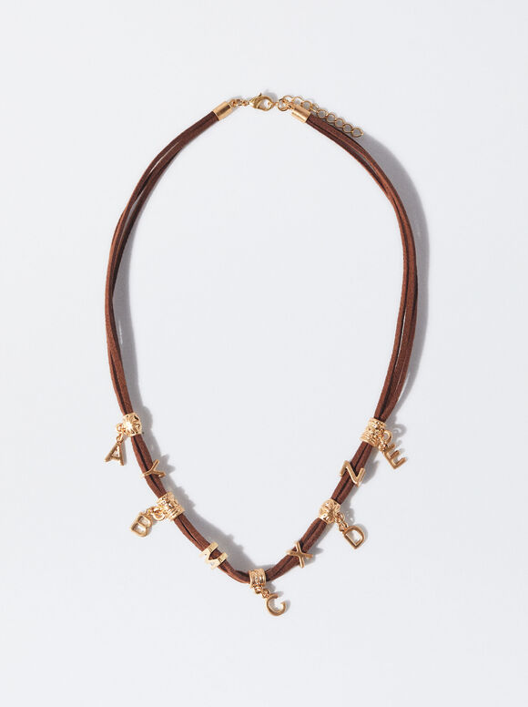 Necklace With Charms , Brown, hi-res
