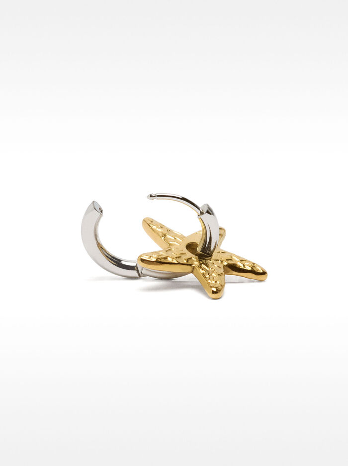 Aro individual con estrella de mar - acero inoxidable