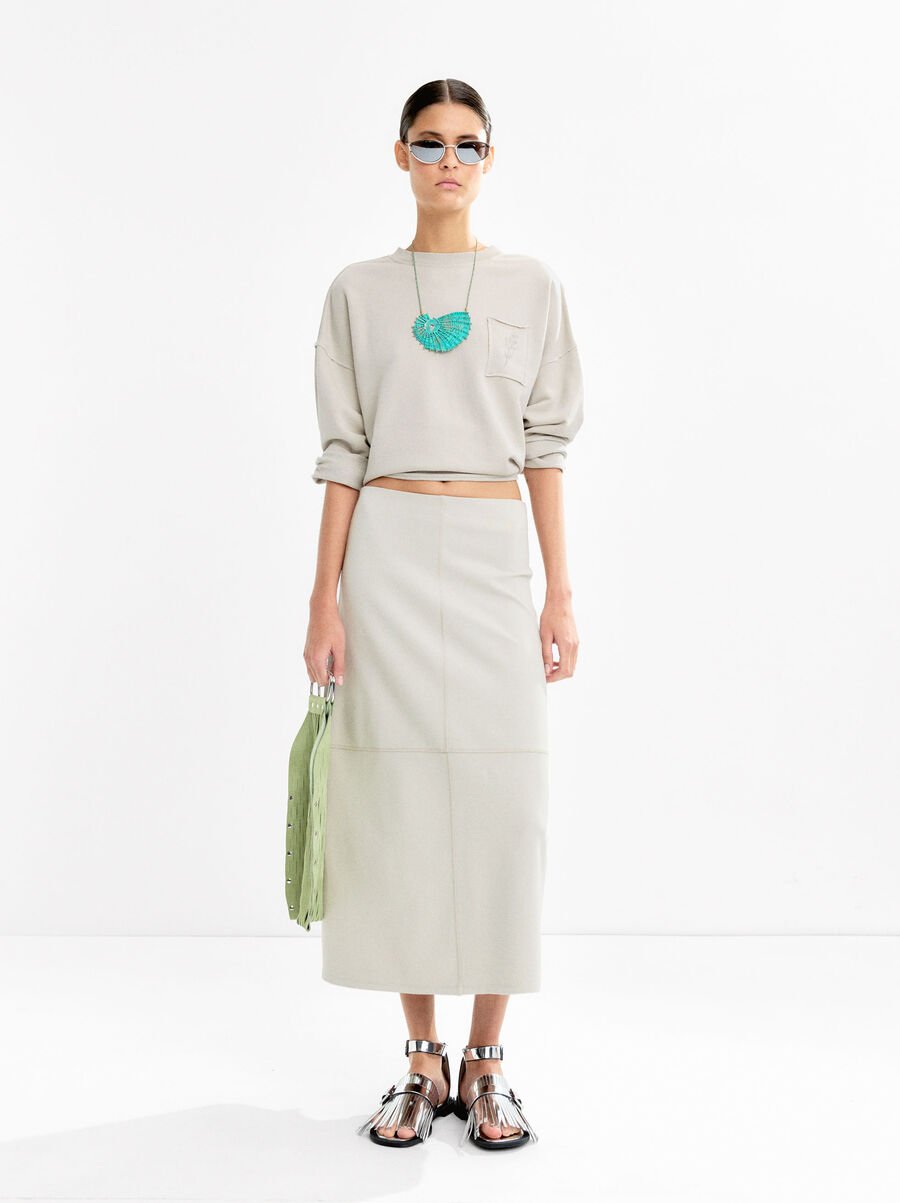 Sweatshirt with cotton and embroidery