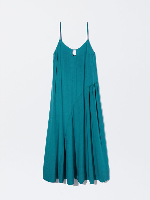 Strappy Midi Dress, Blue, hi-res