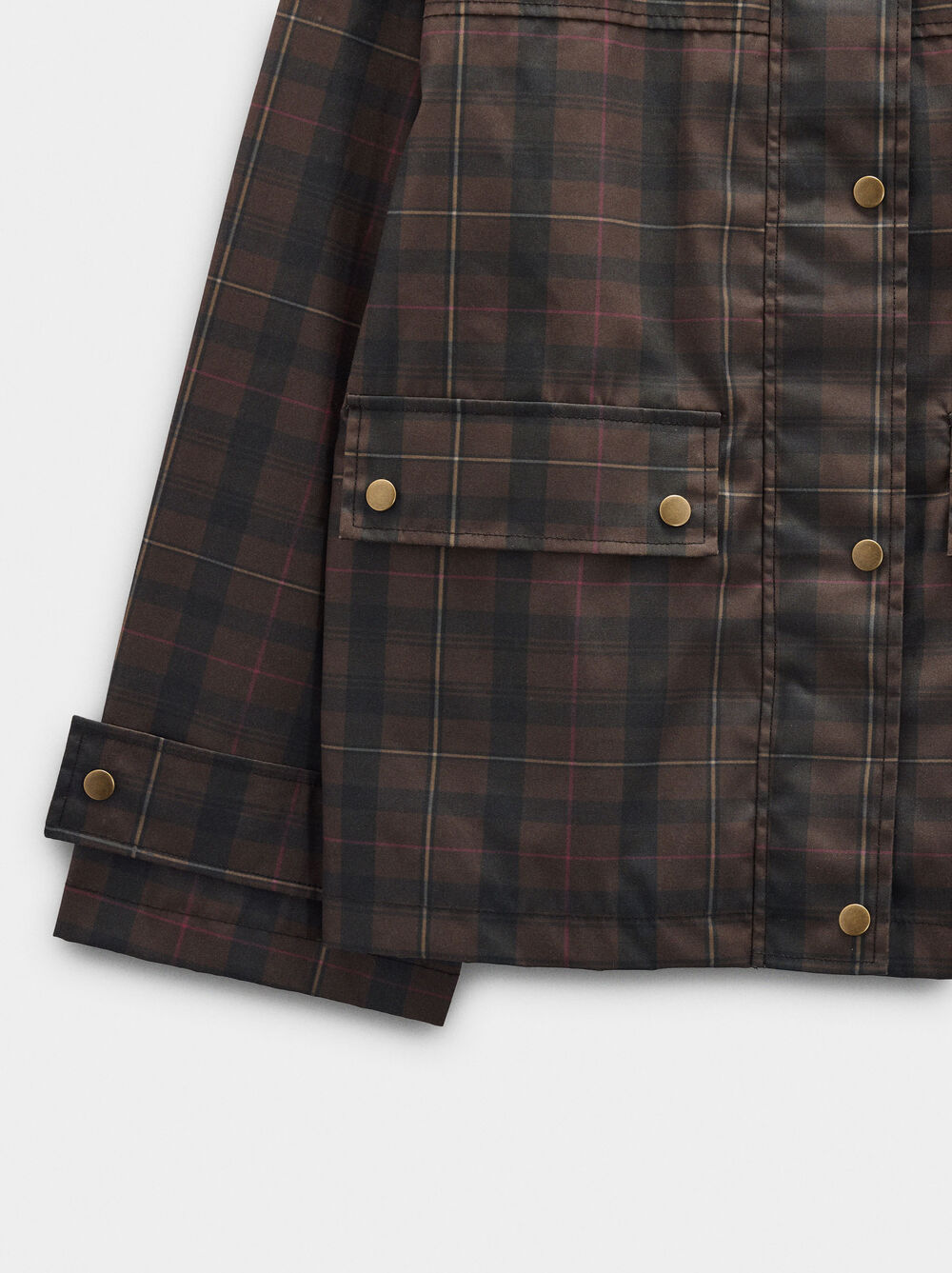 Jacket with squares and contrast collar