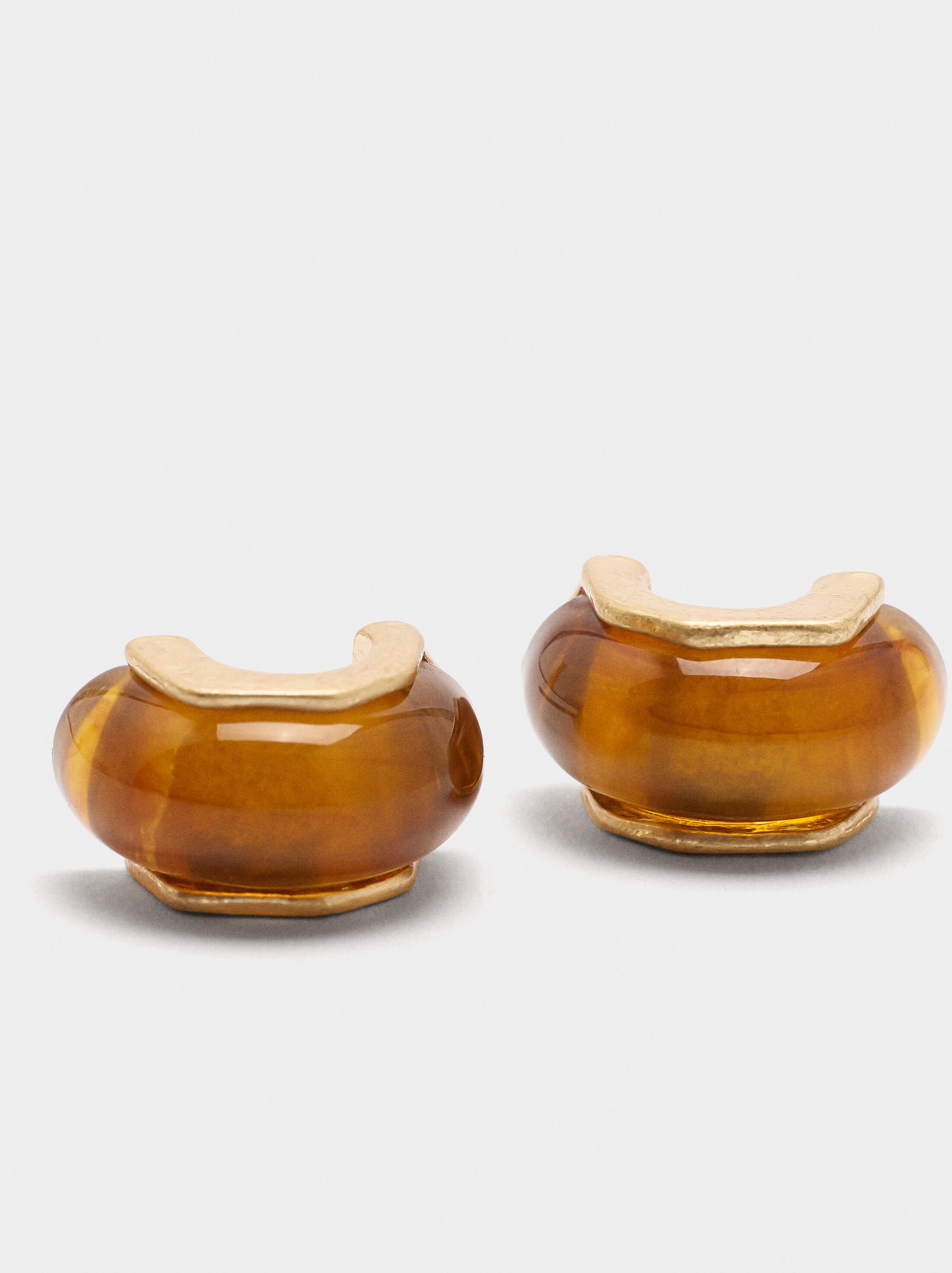 Open hoop earrings in resin image number 2.0
