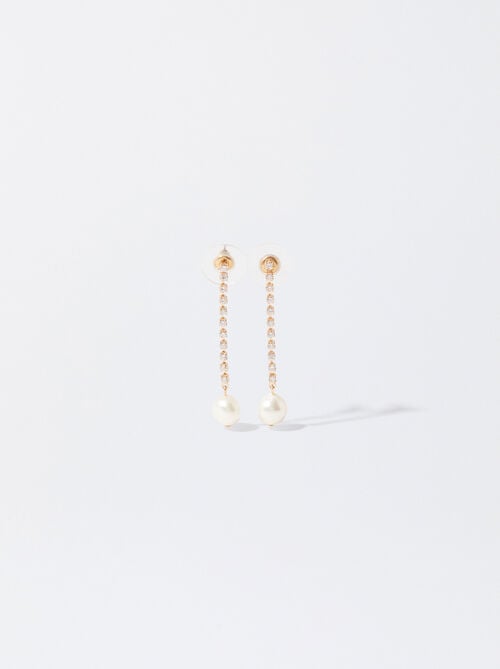 Earrings With Pearls And Zirconia