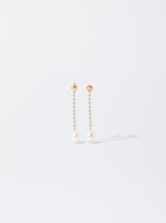 Earrings With Pearls And Zirconia image number 0.0